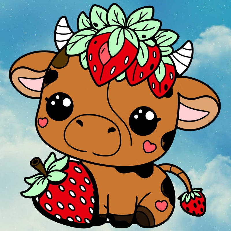 cute strawberry cow