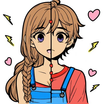realistic girl boy split