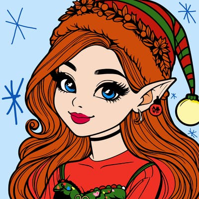christmas girl elf realistic