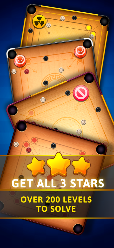 Carrom 3D SuperStar - Niveles del juego de mesa Carrom 3D SuperStar con logro de tres estrellas
