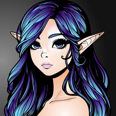 elf girl realistic dark fantasy