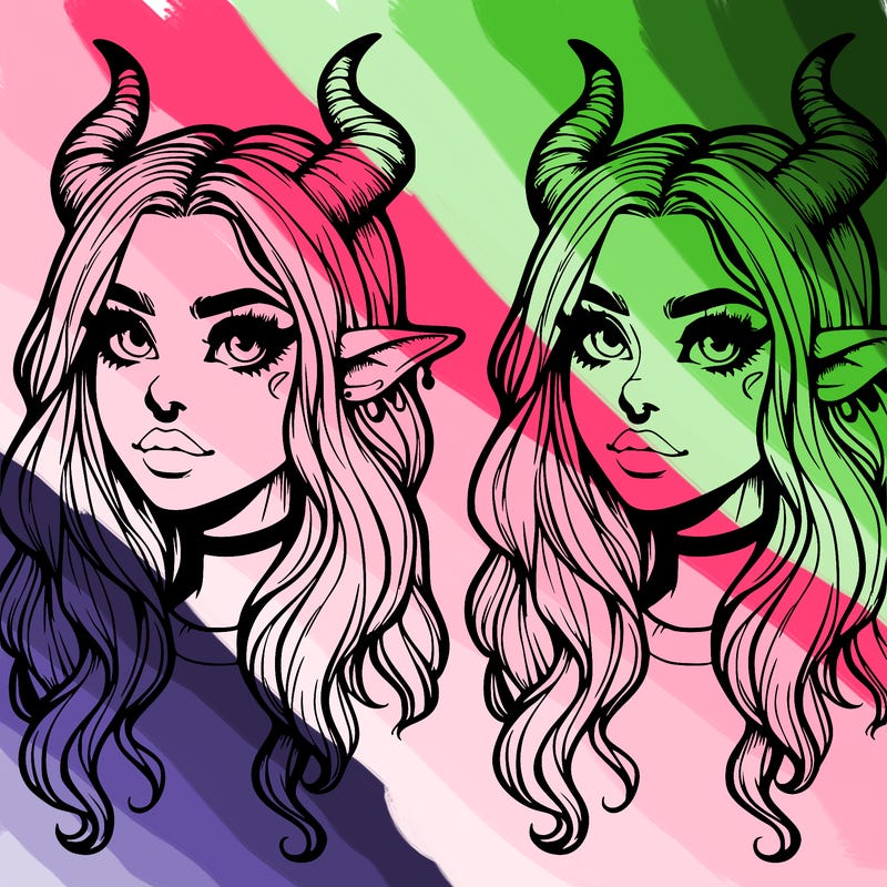 realistic girl with horns