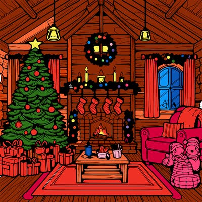 christmas house interior
