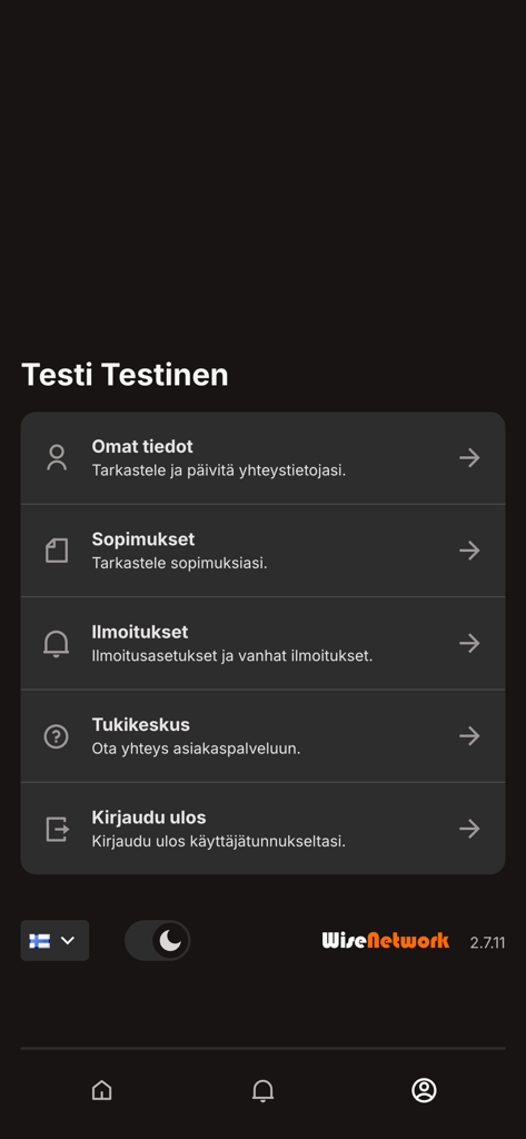 PTV Gym - PTV Gym mobile app user profile and account management menu