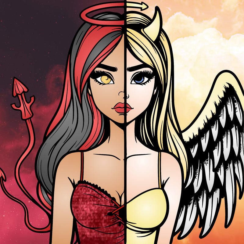 devil vs angel realistic girl