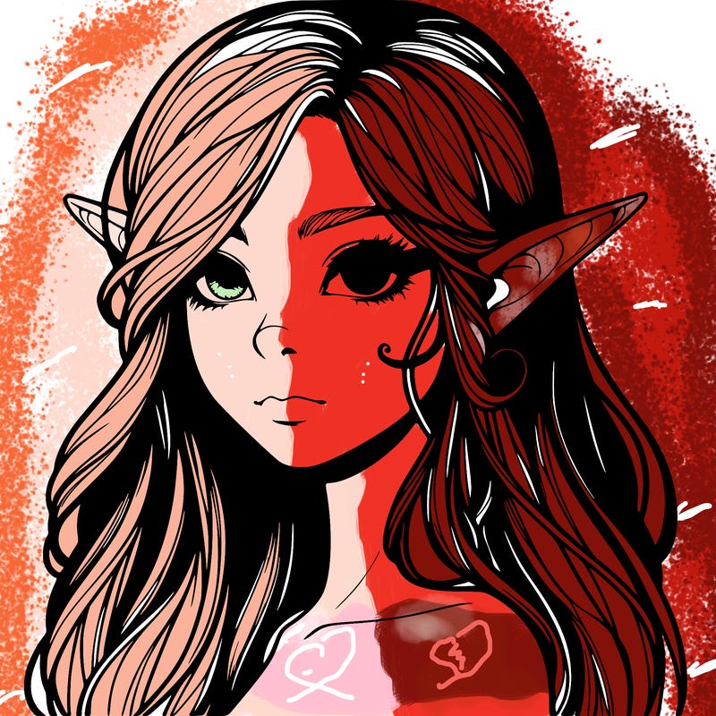 elf girl realistic dark fantasy