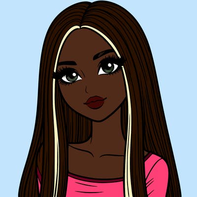 realistic girl with straight and long hair