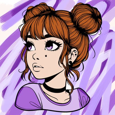 realistic girl with spacebuns