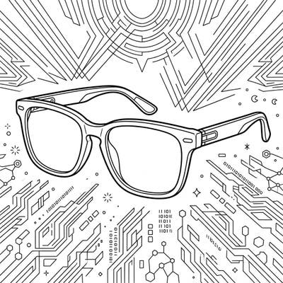 Unplug from screen strain with this engaging blue light blocking glasses coloring page. Immerse yourself in a world of digital patterns while bringing this modern eyewear to life with your favorite colors.