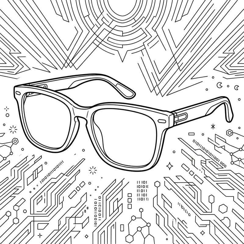 Unplug from screen strain with this engaging blue light blocking glasses coloring page. Immerse yourself in a world of digital patterns while bringing this modern eyewear to life with your favorite colors.