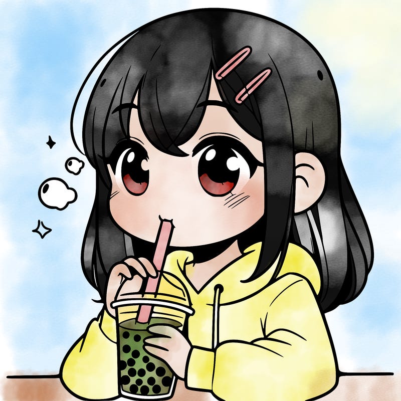 a girl drinking boba