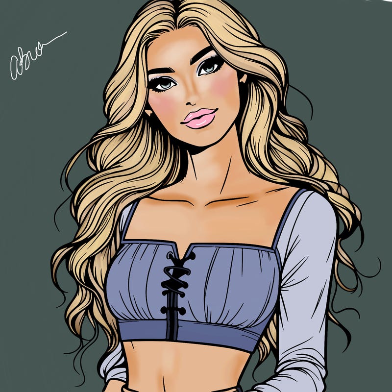 realistic woman in crop top beautiful