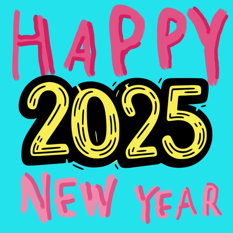 one line scrawled numbers sketch design “2025”