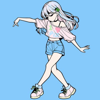 realistic girl danceing