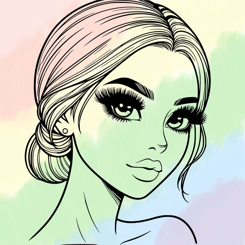 realistic girl with lashes