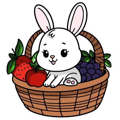 bunny in a fruit basket