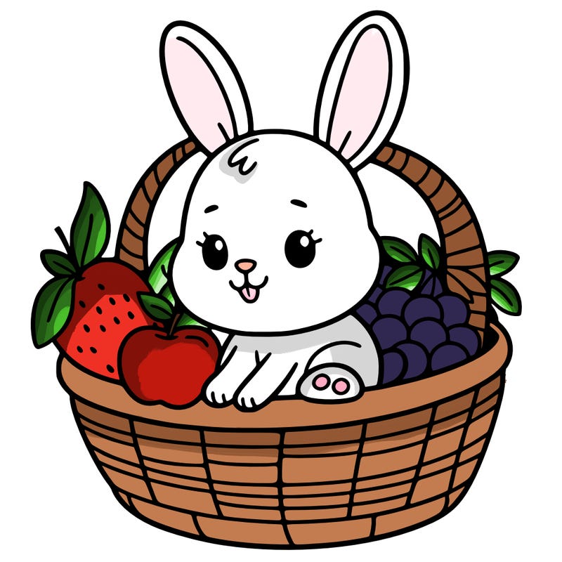 bunny in a fruit basket