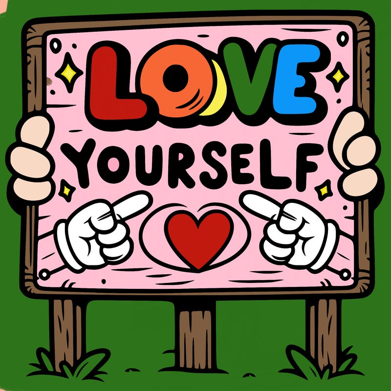 a sign where it is written: love yourself