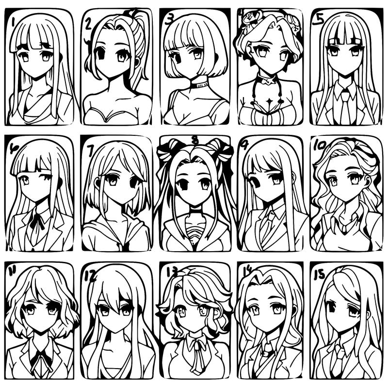 girls that look diffrent anime