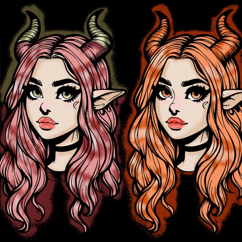 realistic girl with horns