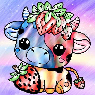 cute strawberry cow