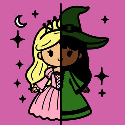 split princess and witch