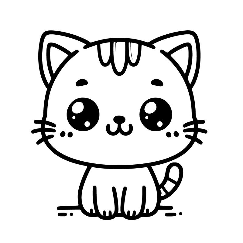 cute cat coloring page for kids