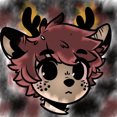 a humanoid deer with soft fluffy ears