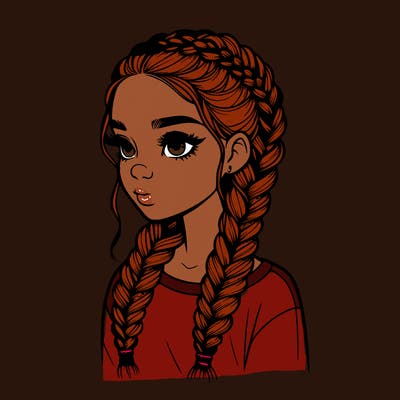realistic girl with braids