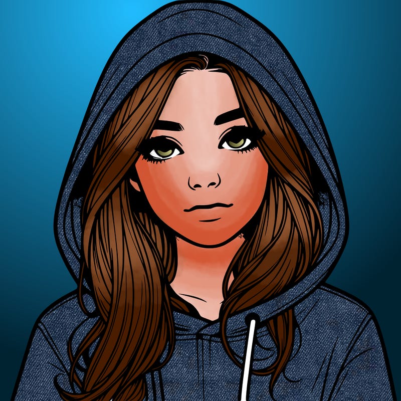 realistic girl with a hoodie