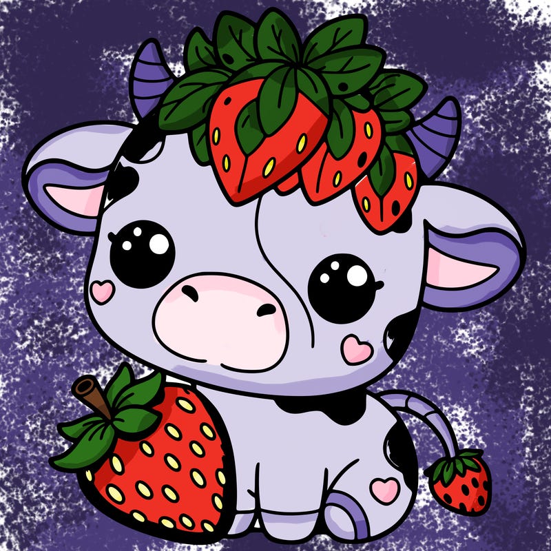 cute strawberry cow