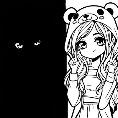 teen girl in animal costume