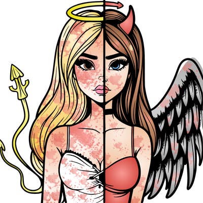 devil vs angel realistic girl