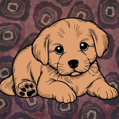 a cute realistic puppy