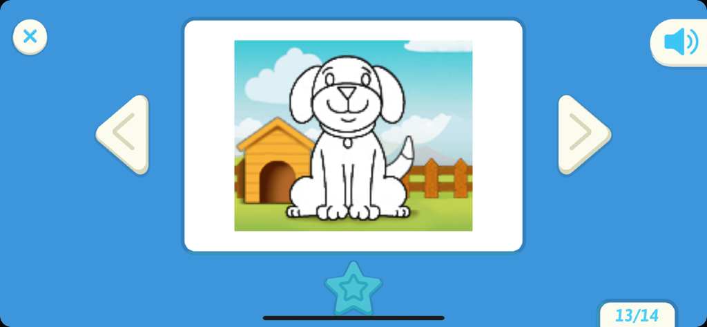 User interface of the smART sketcher projector app showing a cartoon dog drawing