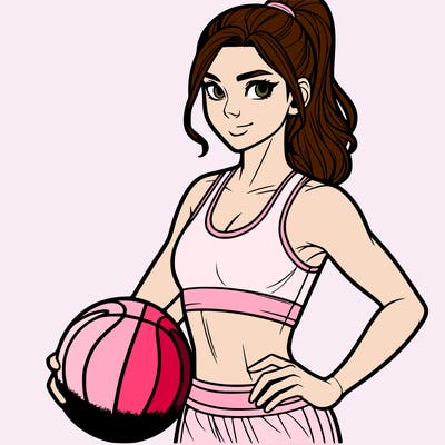 a realistic basketball girl