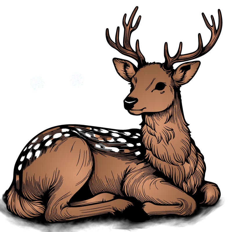 realistic deer with antlers