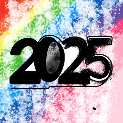 one line numbers sketch design “2025”