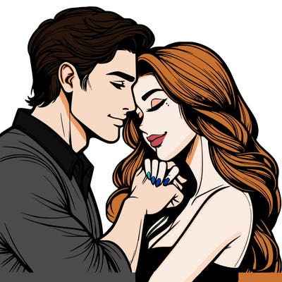 realistic man and woman in love