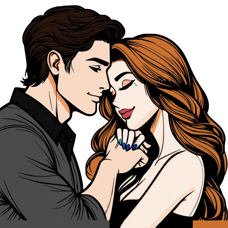 realistic man and woman in love