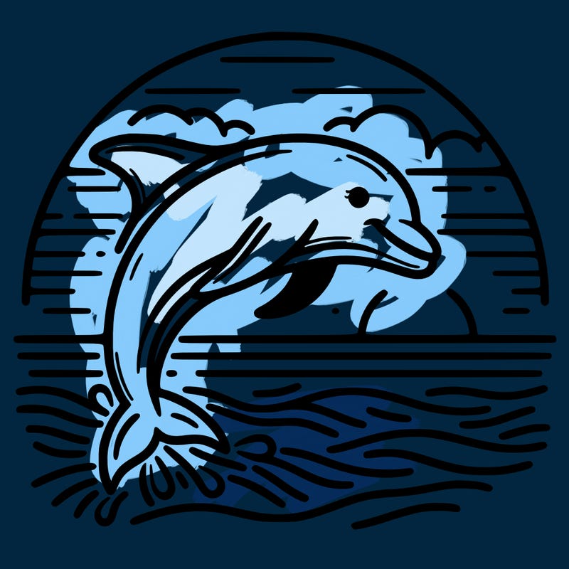 dolphin in a sunset