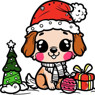 cute christmas dog