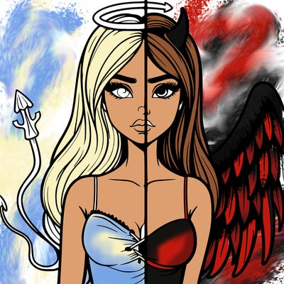 devil vs angel realistic girl