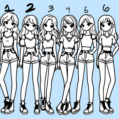 a group of girls wearing crop tops and shorts