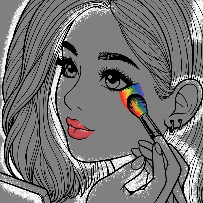 a realistic girl doing her makeup