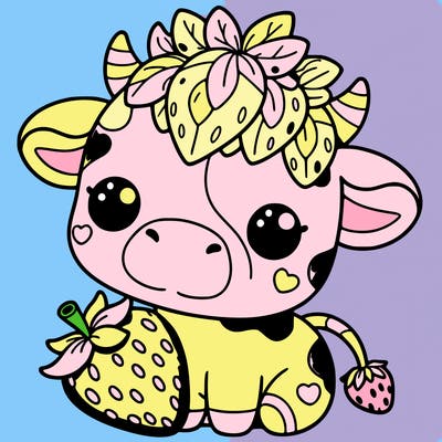 cute strawberry cow