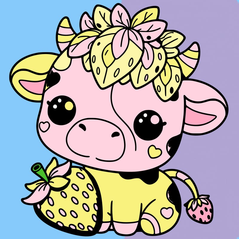 cute strawberry cow