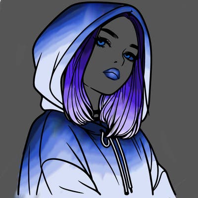 a realistic girl in a hoodie