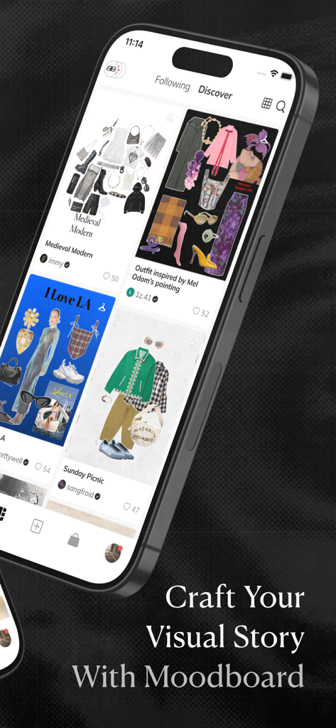 REVERSIBLE - Fashion, Curated - A mobile screen showing the REVERSIBLE app's discover feed with curated fashion moodboards and the text Craft Your Visual Story With Moodboard.