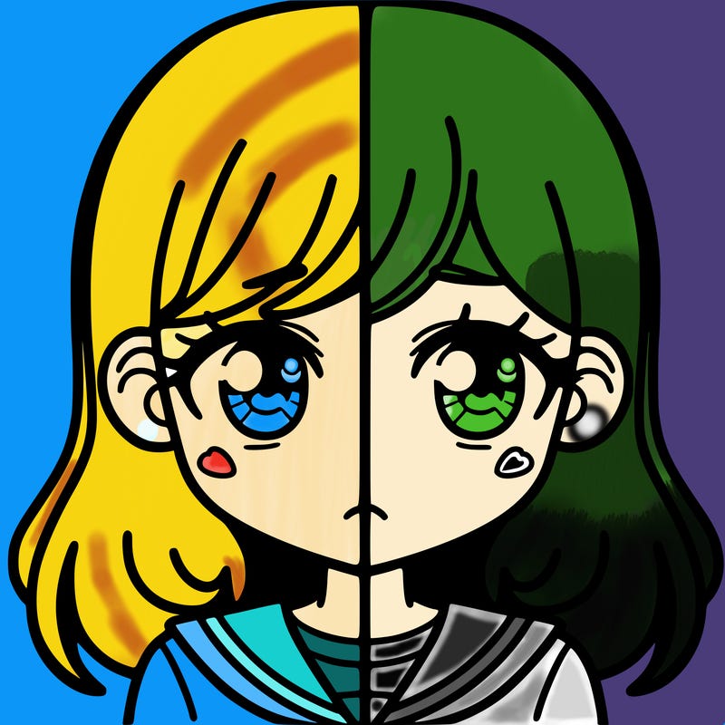 a split of a girl